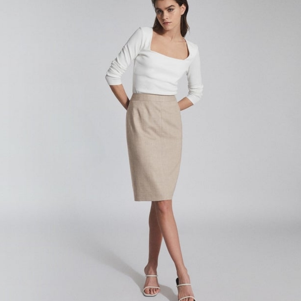 Vintage Flax linen pencil skirt